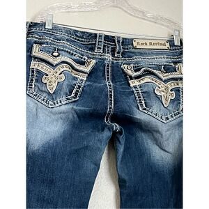 Rock Revival Jeans Womens 34 Kai Easy Boot Low Rise Med Wash Fade
